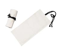 YISENJEE Porta Matite Make Up Astuccio Portapenne In Tela Tinta Unita Con Rotolo Di Grande Capacità Per Articoli Artistici-White Outside And Black Inside-48 Holes