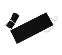 YISENJEE Porta Matite Make Up Astuccio Portapenne In Tela Tinta Unita Con Rotolo Di Grande Capacità Per Articoli Artistici-White Inside And Black Outside-24 Holes
