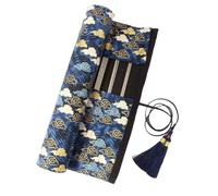 YISENJEE Portamatite In Tela Borsa Portaoggetti In Tessuto Fatta A Mano Per Pennelli E Penne, Grande Capacità, Rotolo Di Stoffa Per Tende-Lan Xiangyun-Large