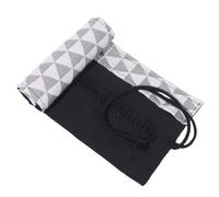 YISENJEE Rotolo Per Penne Colorate Astuccio Portapenne Con Motivo Geometrico E Tenda In Tela, Grande Capacità-Gray Triangle-48 Holes