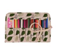 YISENJEE Rotolo Per Penne Colorate Borsa Portaoggetti Per Pittura, Pennarello In Tela, Anguria, Limone E Monstera-Green Mint Leaves-12+1 Holes