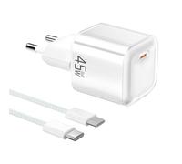 YISH 45W Caricatore USB C Caricabatterie：GAN PD3.0 Alimentatore USB C Rapido Compatto Carica Batterie Cellulare con 60W Cavo Type-C 1M Spina Ricarica Adattatore Tipo C Presa Spinotto per Smartphone