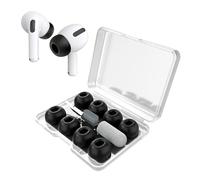 YISH Gommini per AirPods Pro/AirPods Pro 2:4 Paia Cuffie Auricolari con Custodia | Penna Pulizia | Foro Riduzione Rumore | Ricambio per Gommini Auricolari (XS/S/M/L) (Nero)