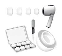 YISH Gommini per AirPods Pro/AirPods Pro 2:4 Paia Cuffie Auricolari con Custodia | Penna Pulizia | Foro Riduzione Rumore | Ricambio per Gommini Auricolari (XS/S/M/L)