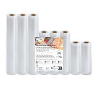 YISH Sacchetti Sottovuoto Alimenti 8 Rotoli：28/20/15/x300 cm Buste Sottovuoto Alimenti per Sous Vide e Macchine Sottovuoto, Rotolo Sottovuoto Alimenti 170µm
