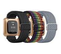 Yisica Confezione da 3 cinturini elastici Solo Loop per Fitbit Versa 2, unisex, morbidi, regolabili, in nylon, cinturini sportivi per Fitbit Versa 2/1/Lite/SE
