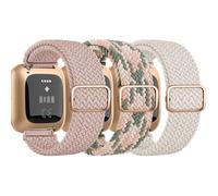 Yisica Confezione da 3 cinturini elastici Solo Loop per Fitbit Versa 2, unisex, morbidi, regolabili, in nylon, cinturini sportivi per Fitbit Versa 2/1/Lite/SE