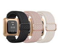 Yisica Confezione da 3 cinturini elastici Solo Loop per Fitbit Versa 2, unisex, morbidi, regolabili, in nylon, cinturini sportivi per Fitbit Versa 2/1/Lite/SE