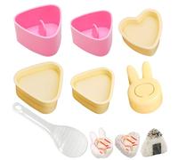 yisight Set di 6 stampi per Sushi Onigiri, stampo triangolare, Sushi, stampo Onigiri, con cucchiaio per cuocere cucina pic-nic Bento fai da te