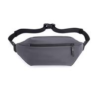 YISILINYX Marsupio Uomo,Nylon Impermeabile Marsupio con Tracolla Regolabile con Supporto di Bottiglia per Campeggio,Escursionismo,Fitness,Corsa,Bicicletta Viaggio(Grigio)