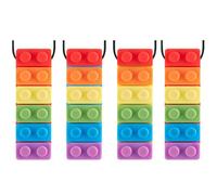 YISIMIN Set di 4 collane sensoriali da masticare, in silicone color arcobaleno, per bambini autistici, ragazzi e ragazze con ADHD, autismo, bisogni morsi, massaggiagengive masticabili per motori orali