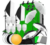 YISITONG - Kit di illuminazione per studio fotografico, per studio fotografico, set di illuminazione continua, con 4 fondali da 1,9 x 3 m, supporto per studio fotografico, prodotto ritratto video