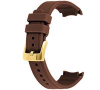 YISIWERA Cinturino universale in silicone Crafter da 18 mm, 20 mm, 22 mm, con estremità curve, in gomma, con fibbia in acciaio inossidabile spazzolato, per uomini e donne (20 mm, fibbia marrone e oro)