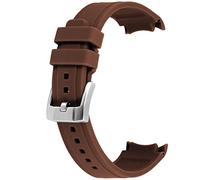 YISIWERA Premium Crafter Silicone Universale Curvo Estremità Marrone Gomma 20mm Cinturino In Acciaio Inox Spazzolato Pin Fibbia Per Uomini Donne