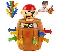 YISKY Barile dei Pirata Pop Up Classic Gioco da Tavola d'azione, Botte Mini Giocattolo interattivo, 4 Giocatori, Età 4+