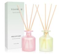 YISOWUH Reed Diffuser - Jasmine Green Tea & Ebony Rose 3.38oz (100ml) 2 pacchetti olio essenziale Reed Set diffusore con 16 bastoncini, profumo di lunga durata per la casa, bagno