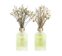 YISOWUH Reed Diffuser - Jasmine Lily&Osmanthus 6.76 oz(200ml) 2 Packs Flower Essential Oil Reed Diffuser Set with 16 Sticks - Long Lasting Fragrance for Home Bedroom Bathroom Room Shelf Decor