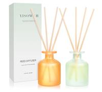 YISOWUH Reed Diffusore - Citrus & Lino 3.38oz (100ml) 2 Pack Olio Essenziale Reed Set Diffusore con 8 bastoni, profumo di lunga durata per la casa, bagno, camera, arredamento