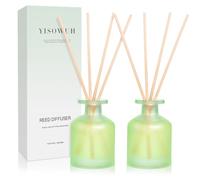 YISOWUH Reed Diffusore - Gelsomino Lily 3.38oz (100ml) 2 Pack Olio Essenziale Reed Set Diffusore con 8 bastoni, profumo di lunga durata per la casa, bagno, camera da letto, arredamento