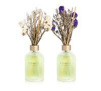YISOWUH Reed Diffusore - Gelsomino Lily & Grapefruit 6.76oz (200ml) 2 pacchetti Fiore Olio Essenziale Reed Diffusore Set con 16 bastoni - Profumo di lunga durata per la casa Camera Decor