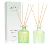 YISOWUH Reed Diffusore - Lino Pulito & Gelsomino Lily 3.38oz (100ml) 2 Pack Olio Essenziale Reed Set Diffusore con 8 bastoni, profumo di lunga durata per la casa, bagno, camera da letto
