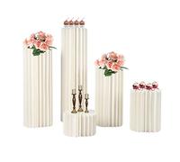 YISSALE Centrepieces - Espositore a colonne di carta, per matrimoni, feste, decorazione (5 pezzi, 20 + 40 + 60 + 80 + 100 cm)