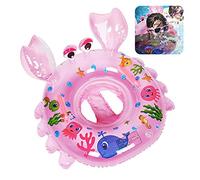 Yisscen Anello da Nuoto per Neonati,Anello da Nuoto per Granchio, Anello da Nuoto per Sedile da Nuoto,Galleggiante per Salvagente,Anello per Piscina Gonfiabile,Adatto per Bambini da 6 a 48 mesi (Rosa)