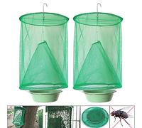 Yisscen Ranch Fly Trappola, 2 Pezzi Trappola per Mosca del Ranch con Vassoio Trappola per Insetti Pieghevole, Trappole per Mosche da Appendere Riutilizzabile per Giardino, Ranch, parchi, ristoranti
