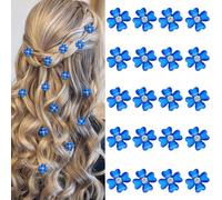 YISSION 20 mini fermagli per capelli a forma di fiore blu scuro con strass, graziosi fermagli per capelli decorativi, per matrimoni, accessori per capelli da sposa, per ragazze e donne