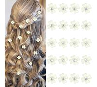 YISSION 20 mini fermagli per capelli a forma di fiore giallo con strass, graziosi fermagli per capelli decorativi, per matrimoni, accessori per capelli da sposa, per ragazze e donne