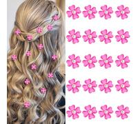 YISSION 20 mini fermagli per capelli a forma di fiore rosa shocking con strass graziosi fermagli per capelli decorativi per capelli da sposa fermagli per capelli da sposa accessori per capelli per