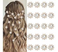 YISSION 20 mini fermagli per capelli con strass, piccoli fermagli per capelli a forma di fiore di cristallo, forcine dorate decorative per capelli da sposa, accessori per capelli per ragazze e donne