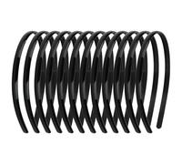 YISSION Cerchietti sottili neri da donna con denti antiscivolo, 12 pezzi, in plastica, tinta unita, accessori per capelli fai da te, per donne e ragazze