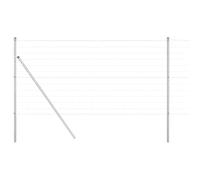 Yisssmeng 1,2 x 10 m Silver Garden Fence with Posts, Steel & PVC Privacy Screen, Modern Design, Weather-Resistant Outdoor Fence Panels for Yard, Patio, Dog Barrier, Easy Assembly