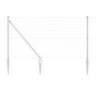 Yisssmeng 1,2 x 10 m Silver Steel Garden Fence Panel Kit with Posts, Modern Outdoor Privacy Screen, Robusto & Weather-Resistant Border for Yard, Patio, Dog Run, Flower Bed