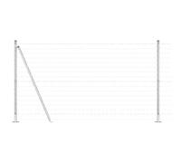 Yisssmeng 1,2 x 25 m Silver Steel Garden Fence Panel Kit with Posts, Modern Outdoor Wire Barrier for Yard, Patio, Dog Run, Weather-Resistant Metal Border, Easy Install for Lawn, Flower Bed, Walkway