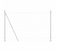 Yisssmeng 1,4 x 10 m Silver Steel Garden Fence Panel Kit with Posts, Modern Outdoor Privacy Screen, Robusto & Weather-Resistant Border for Yard, Patio, Dog Run, Flower Bed