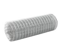 Yisssmeng 10 x 0,5 m Silver Galvanized Steel Garden Fence Mesh Roll 25 mm Square Openings Flessibile Cuttable Wire Netting for Outdoor Yard Animal Barrier Plant Support