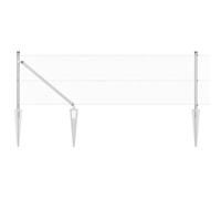 Yisssmeng 10 x 0,5 m Silver Garden Fence with 12 x 12 mm mesh, Weather-Resistant Steel Post & Concrete Pillars, Modern Outdoor Privacy Screen for Yard, Patio, Dog Barrier