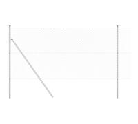 Yisssmeng 10 x 1,4 m Silver Garden Fence Panels 40 mm Mesh Steel Post Kit Modern Design Robusto Outdoor Border for Yard Patio Pet Barrier