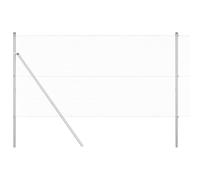 Yisssmeng 10 x 1,4 m Silver Steel Garden Fence Panel with 14 post, 19 x 19 mm Wire Mesh, Modular Outdoor Privacy Screen for Yard, Patio, Dog Barrier, Modern Design for Lawn, Terrace and Backyard