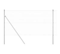 Yisssmeng 10 x 1 m Silver Steel Garden Fence Mesh Kit 25 x 25 mm Cells Weather-Resistant Posts & Panels Modern Outdoor Privacy Screen for Yard Patio Balcony