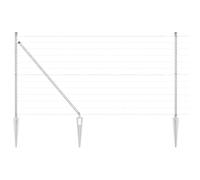 Yisssmeng 10 x 1 m Silver Steel Garden Fence Panel Kit with Posts, Modern Outdoor Privacy Screen, Robusto Wire Mesh Border for Yard, Patio, Dog Run, Flower Bed, Easy Assembly