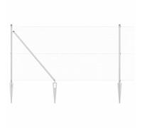 Yisssmeng 100 ft Silver Steel Garden Fence Panel with 52 picchi Posts 19 x 19 mm Mesh Outdoor Privacy Barrier for Yard Patio Dog Pet Barrier Modern Design