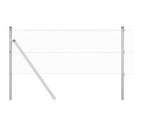 Yisssmeng 100 x 0,8 m Silver Steel Garden Fence Kit 19 mm Mesh Posts Set Robusto Weather-Resistant Border for Yard Patio Dog Barrier Outdoor Privacy