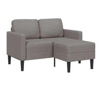 Yisssmeng 125 cm divano angolare chaise longue tessuto tortora a forma di L divano a 2 posti con anima a molla per piccolo soggiorno, ufficio, corridoio