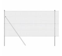 Yisssmeng 25 x 1,4 m Silver Steel Garden Fence Panel Kit 16 mm Mesh Posts Modular Outdoor Privacy Screen for Yard Patio Dog Barrier