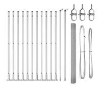 Yisssmeng 25 x 1,4 m Silver Steel Garden Fence with 16 mm Mesh, Weather-Resistant Post & Panels, Modular Outdoor Barrier for Yard, Patio, Dog Run, Easy Assembly