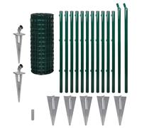 Yisssmeng 25 x 1 m Green Garden Fence Kit with Posts & Rails, Welded PVC-Coated Wire Mesh Border for Dog, Flower Bed, Patio Privacy, Rust-Resistant Outdoor Panel Set for Yard, Lawn, Balcony