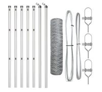 Yisssmeng 36 mm Mesh Silver Steel Garden Fence 10 x 0,4 m with 7 posts Modern Design Robusto Weather-Resistant Outdoor Barrier for Yard Patio Pet Safety